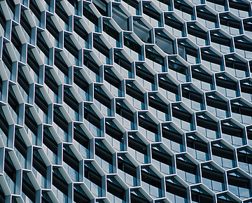 Abstract glass building