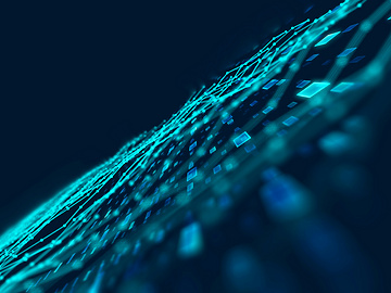 a blue lines and dots