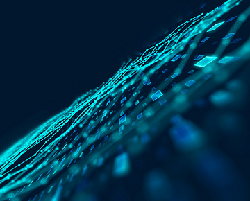 a blue lines and dots