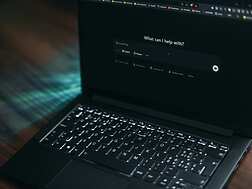 Laptop with AI search open