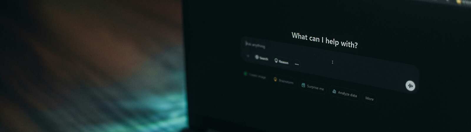Laptop with AI search open
