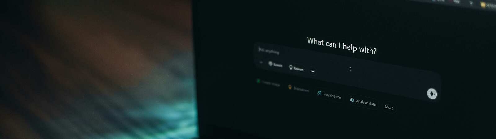 Laptop with AI search open
