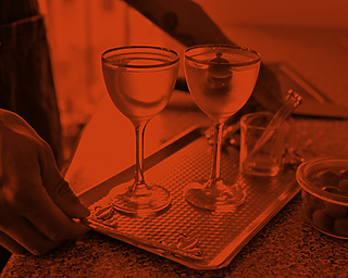 Personal holding tray of drinks