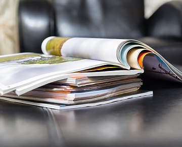 Pile of magazines