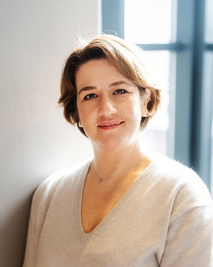 a person smiling at camera