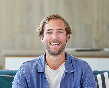 a person sitting on a couch