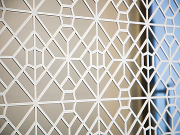 Lattice pattern on wall in mishcon offices