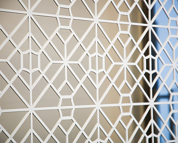 Lattice pattern on wall in mishcon offices