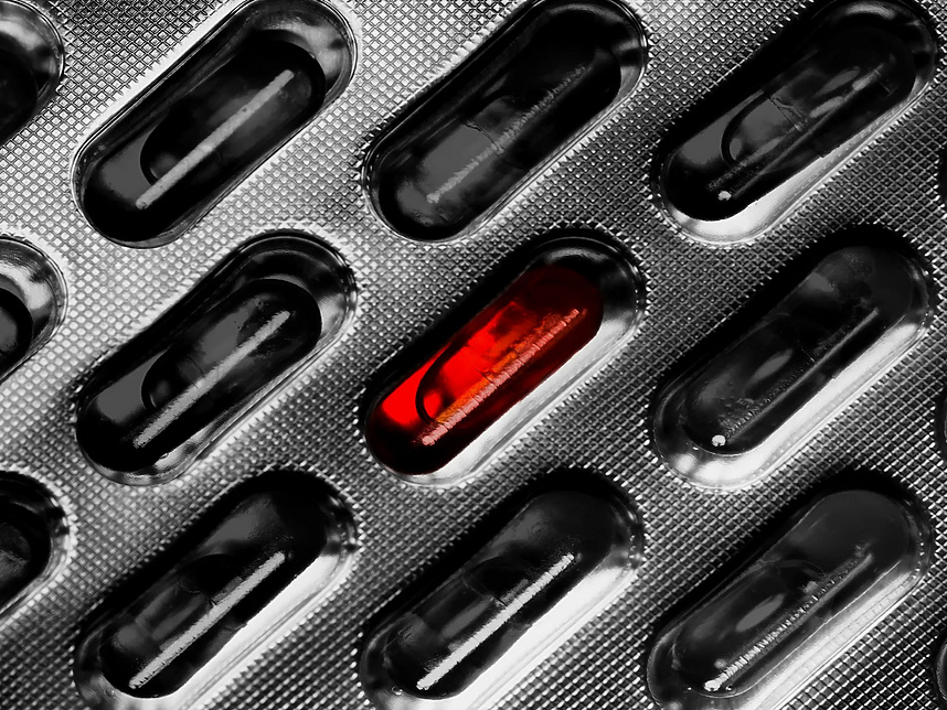 a close up of a pill