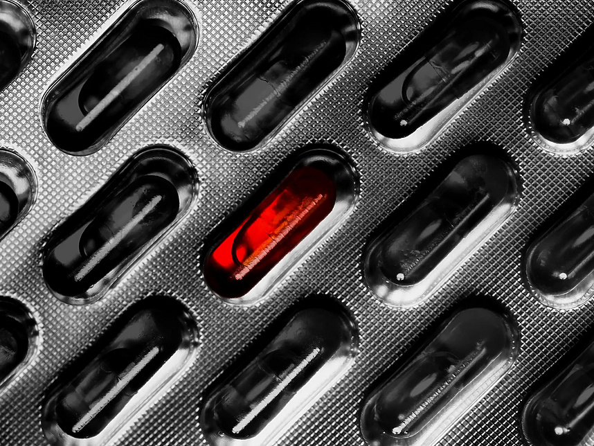 a close up of a pill