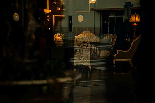 Inside a dark room