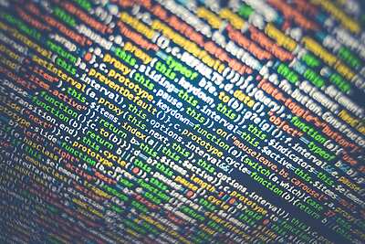 coloured data code on computer screen