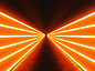 a long corridor with orange lights
