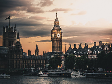Westminster under sunset