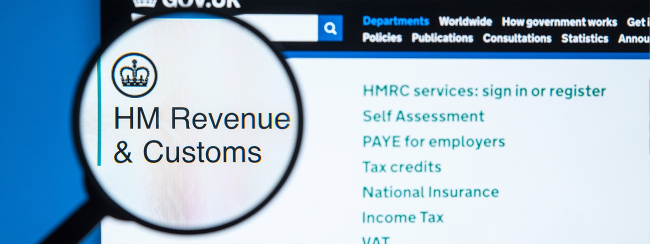 HMRC website with magnifying class