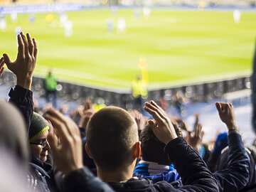 Football fans in a stadium