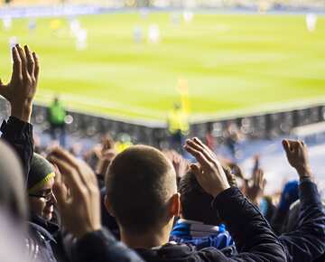 Football fans in a stadium