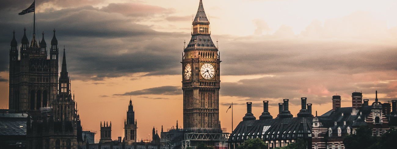 Westminster under sunset