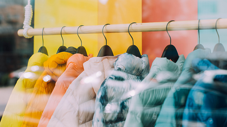 colourful clothes on rack