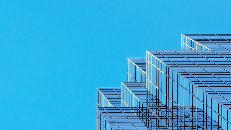 abstract building blue