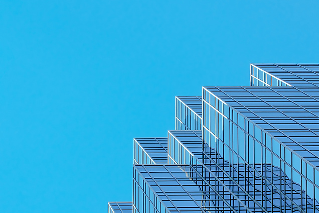 abstract building blue