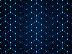 a blue and white pattern with dots