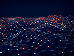 a wireframe of a mountain with dots and lines