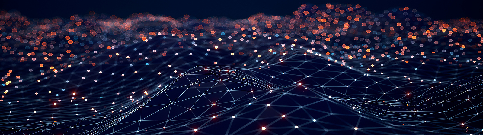 a wireframe of a mountain with dots and lines