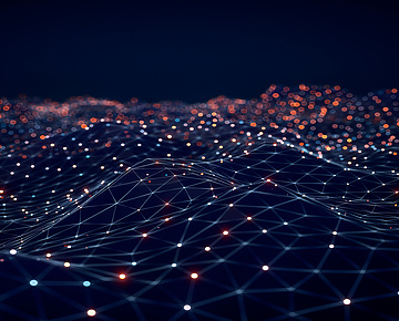 a wireframe of a mountain with dots and lines