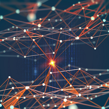 Blockchain technology futuristic hud background with blockchain polygon