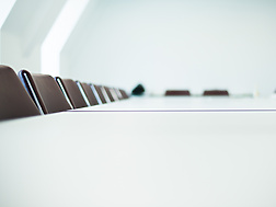 a row of chairs in a room
