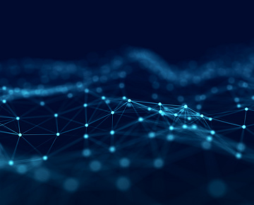 Abstract dots over dark blue background