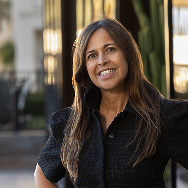 a person standing outside a building