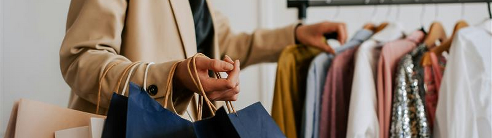 Woman shopping in fashion store