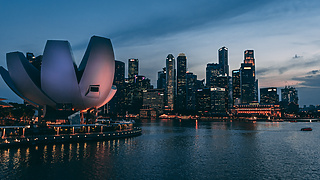 Singapore skyline at night