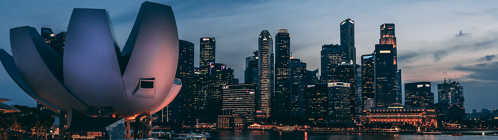 Singapore skyline at night