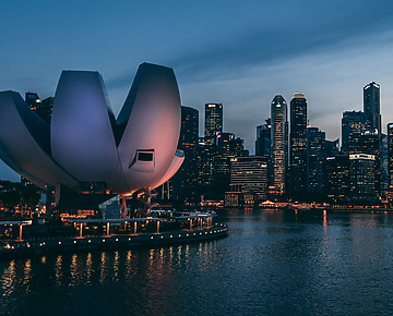 Singapore skyline at night