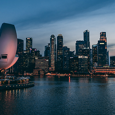 Singapore skyline at night