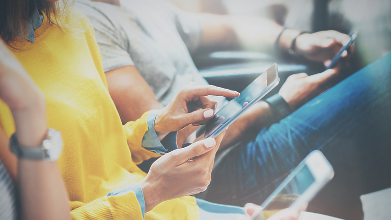 people using mobile phones