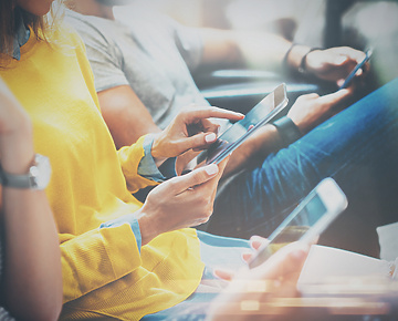 people using mobile phones