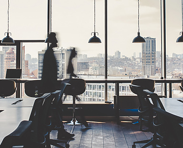 corporate office with city view