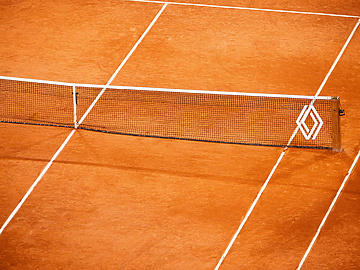 a clay tennis court