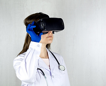 Doctor using VR headset