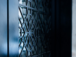 a close up of a door