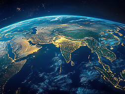 globe displaying africa, the middle east, india and asia