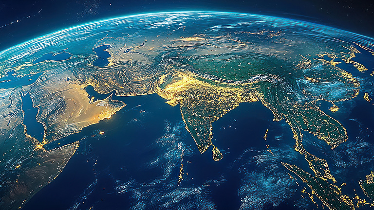 globe displaying africa, the middle east, india and asia