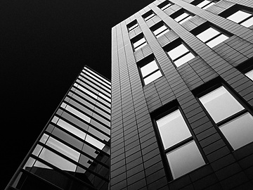 dark image of residential buildings