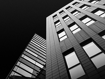 dark image of residential buildings