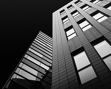 dark image of residential buildings