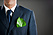 a person in a suit with a leaf in his pocket